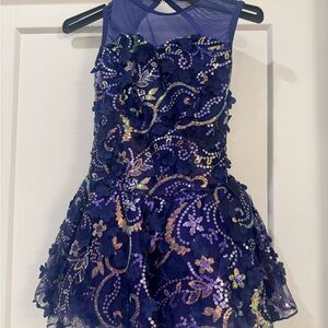 Girls Purple Sequin Dance Costume
